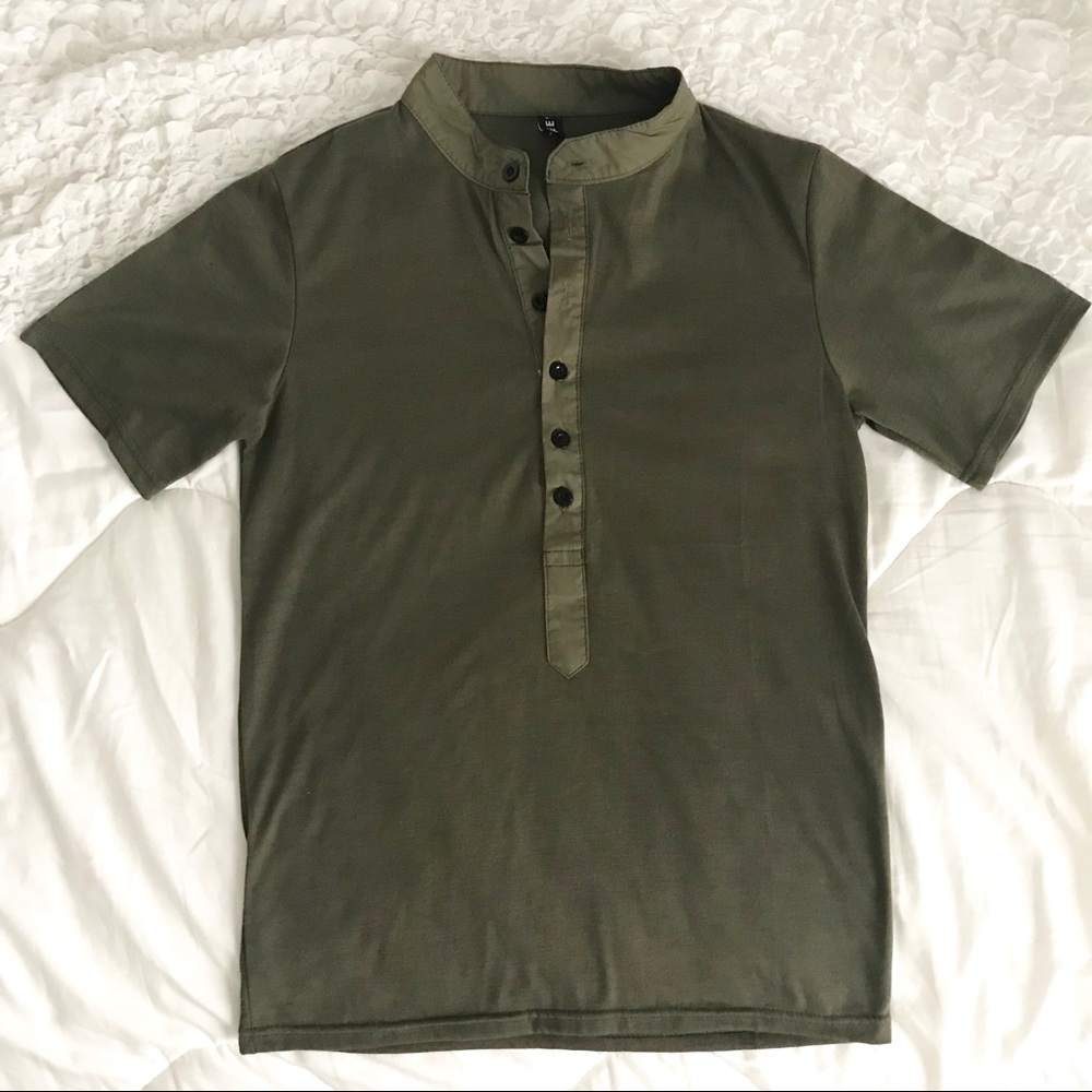 Olive green buttoned shirt